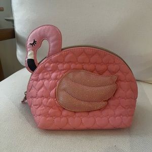Betsy Johnson cosmetic case, pink flamingo